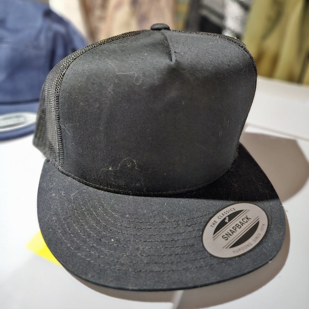 Black Yupoong Blank Snapback Cap